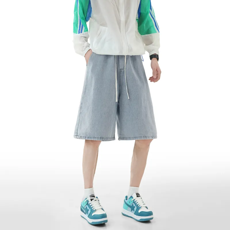 CHARLIE GOLF Denim Shorts Unisex Light Blue-3