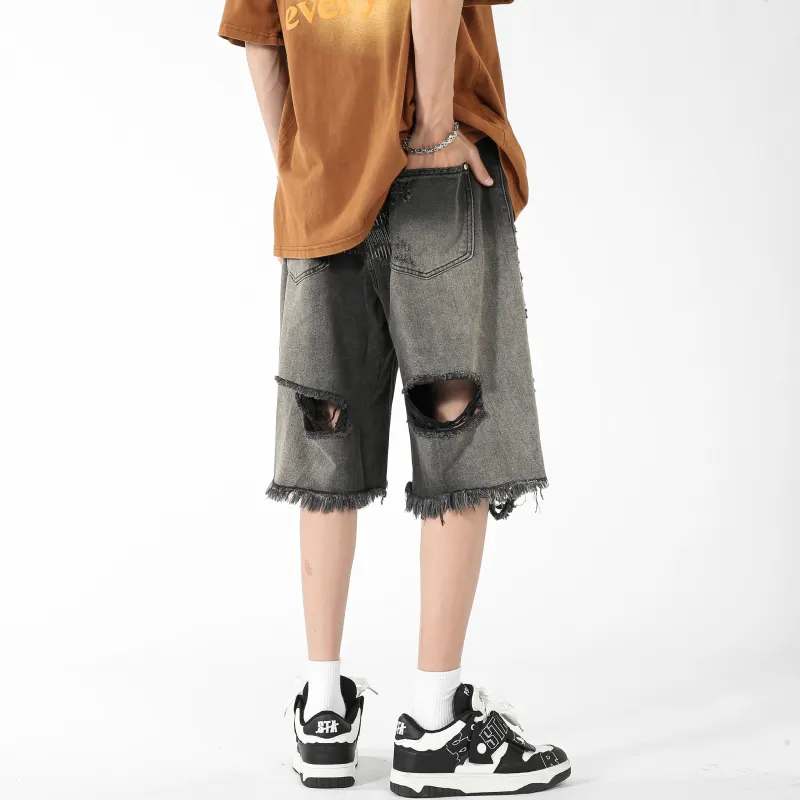 CHARLIE GOLF Denim Shorts Unisex Black-2