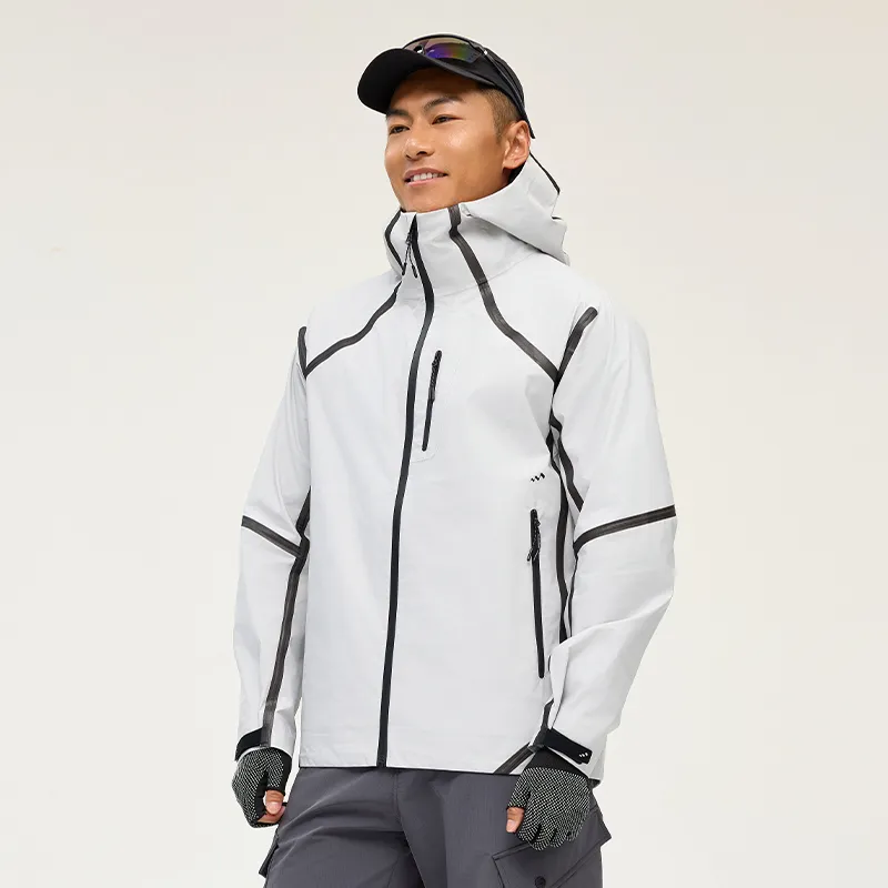 XINQITIAN Mountain Versatile Hiking Water Resistant Windproof Super Light Windbreaker Jacket Unisex Cool Moon Gray-2