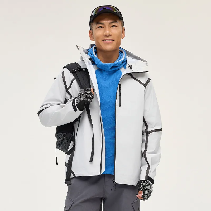 XINQITIAN Mountain Versatile Hiking Water Resistant Windproof Super Light Windbreaker Jacket Unisex Cool Moon Gray-3