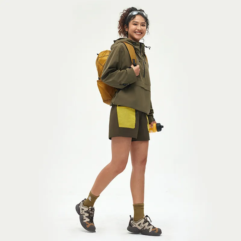 XINQITIAN Windbreaker Jackets Unisex Campsite Brown-5