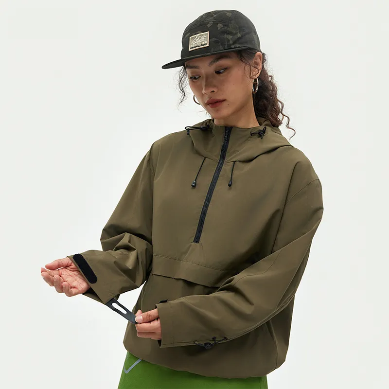 XINQITIAN Windbreaker Jackets Unisex Campsite Brown-2