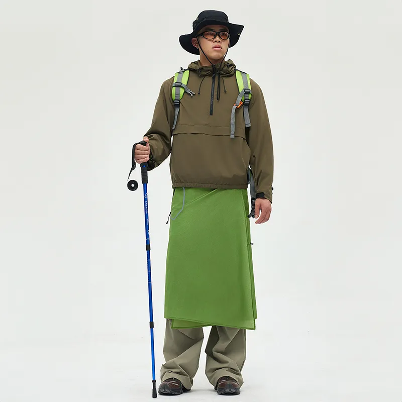 XINQITIAN Windbreaker Jackets Unisex Campsite Brown-3