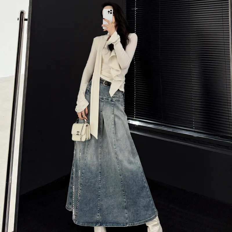 PAPERLLL Denim Long Skirts Women's-9