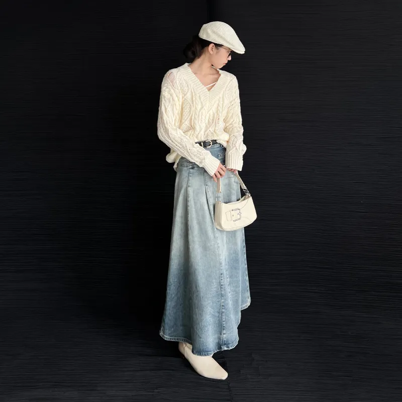PAPERLLL Denim Long Skirts Women's-10