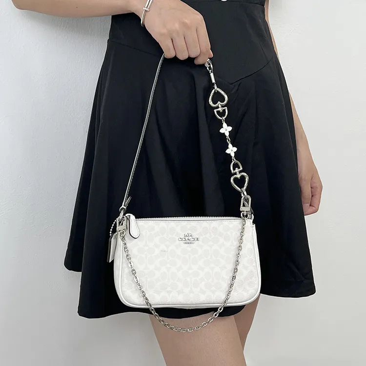 Luxury Care Artisan Workshop Copper Metal Bag Shoulder Strap Women's Silver-4