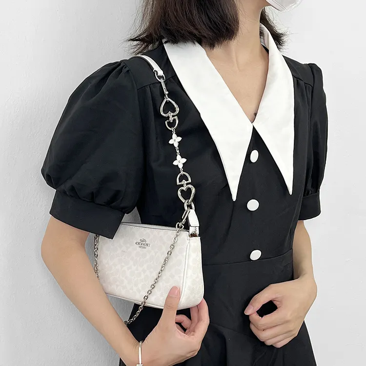 Luxury Care Artisan Workshop Copper Metal Bag Shoulder Strap Women's Silver-5