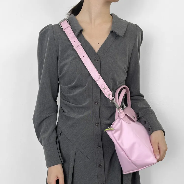 Luxury Care Artisan Workshop Cowhide Patchwork Canvas Bag Strap Women's Multicolor-3