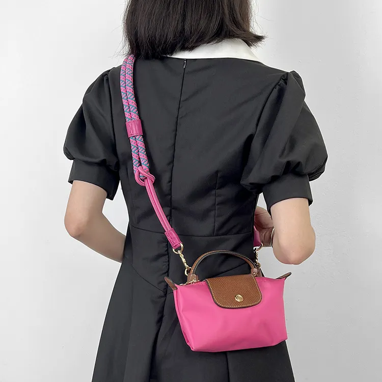 Luxury Care Artisan Workshop Cow Leather, Textile Straps Ropes Bag Strap Women's Multicolor-12