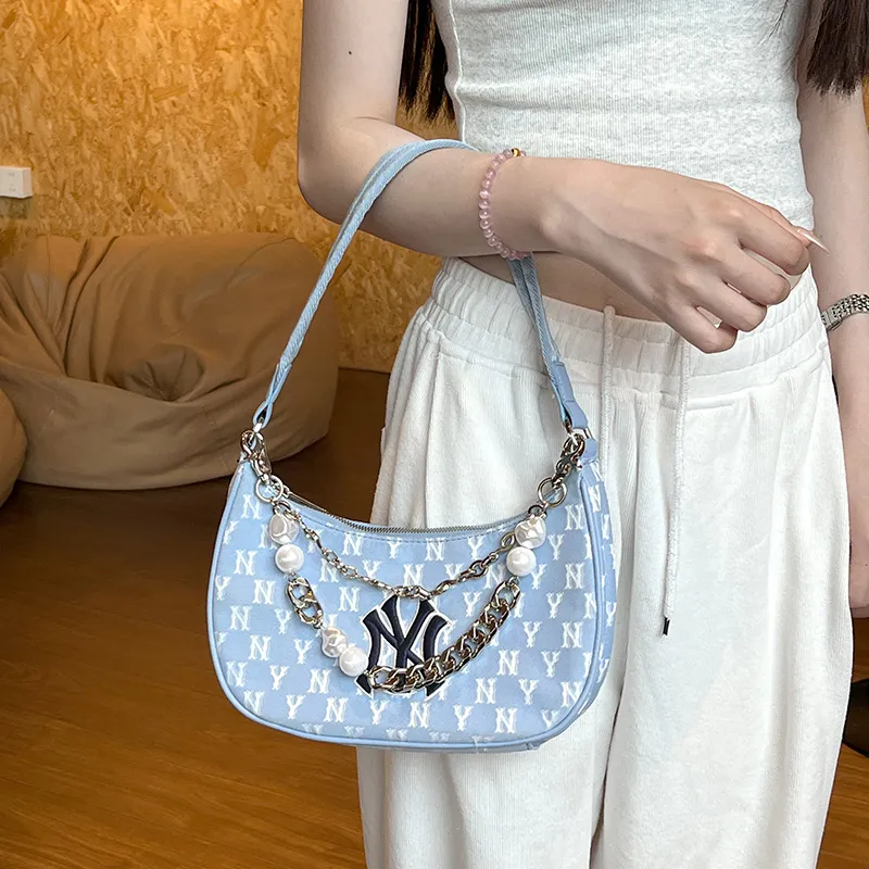 Luxury Care Artisan Workshop Bag Straps White Pearl Double Layer Thick Decorative Chain[Bag Not Included]-3