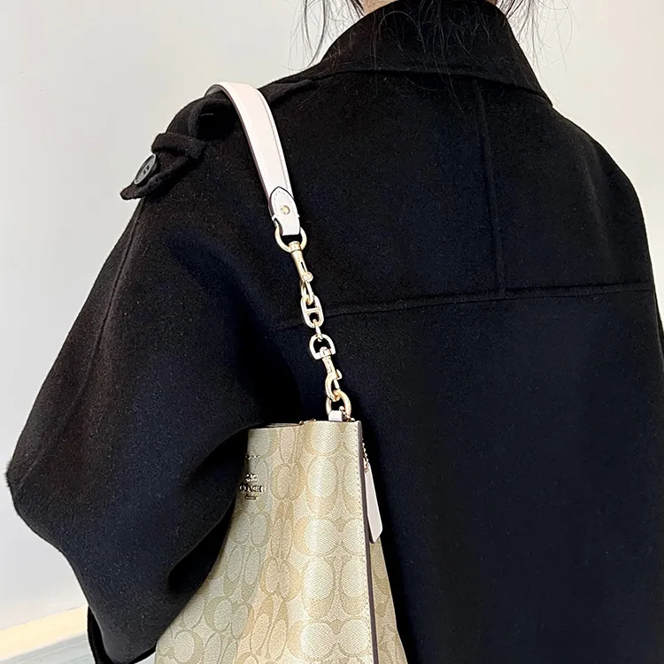 Luxury Care Artisan Workshop Metal Alloys Bag Shoulder Strap Women's White/Gold Tone-6