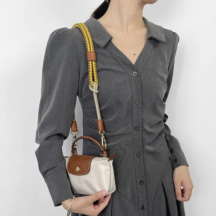 Luxury Care Artisan Workshop Cow Leather, Textile Straps Ropes Bag Strap Women's Multicolor-23