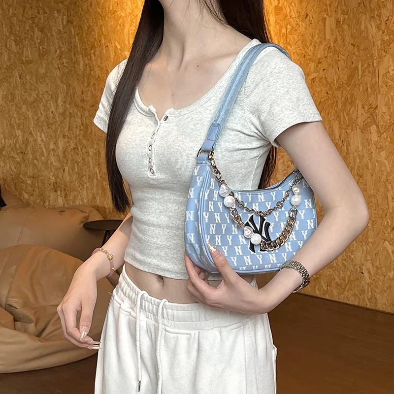 Luxury Care Artisan Workshop Bag Straps White Pearl Double Layer Thick Decorative Chain[Bag Not Included]-4