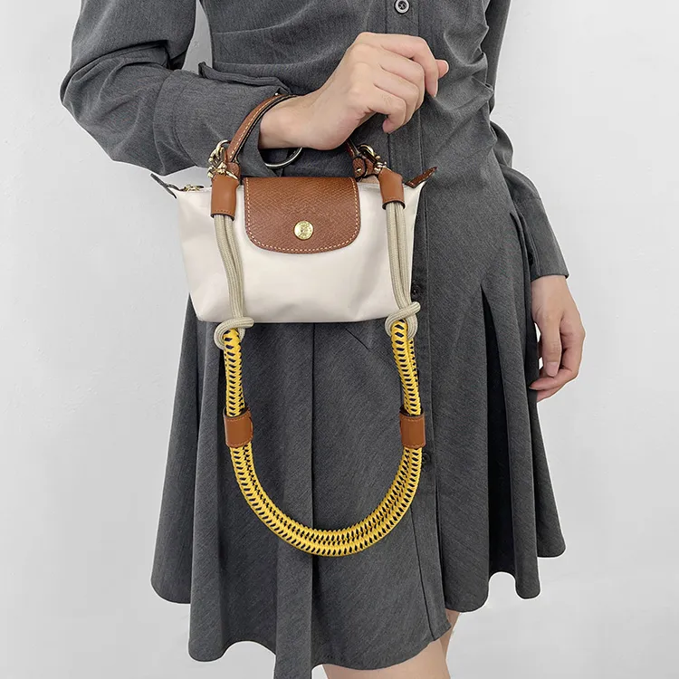 Luxury Care Artisan Workshop Cow Leather, Textile Straps Ropes Bag Strap Women's Multicolor-24