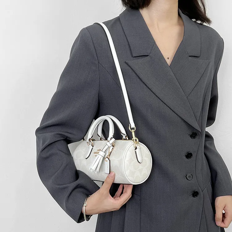 Luxury Care Artisan Workshop Artificial Leather Shoulder Strap Accessories Bag Strap Women's White/Black-2