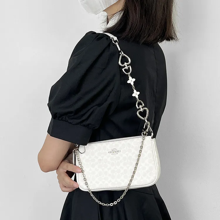 Luxury Care Artisan Workshop Copper Metal Bag Shoulder Strap Women's Silver-3