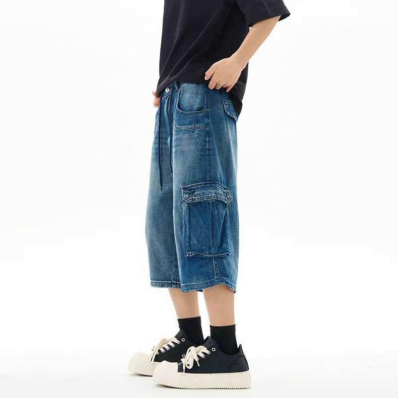 CREAZIONI LA FANTASIA E MOBILE Denim Shorts Unisex Blue-2