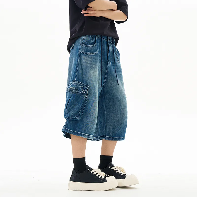 CREAZIONI LA FANTASIA E MOBILE Denim Shorts Unisex Blue-3