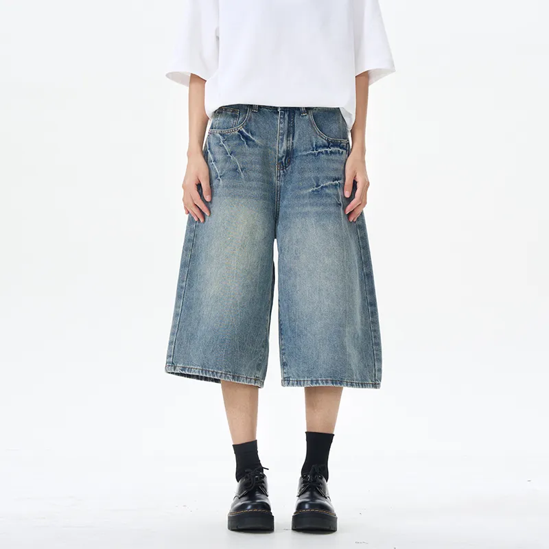 CREAZIONI LA FANTASIA E MOBILE Denim Shorts Unisex Blue-1