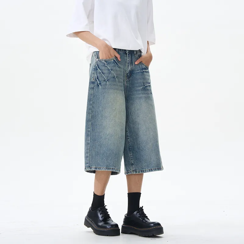 CREAZIONI LA FANTASIA E MOBILE Denim Shorts Unisex Blue-3