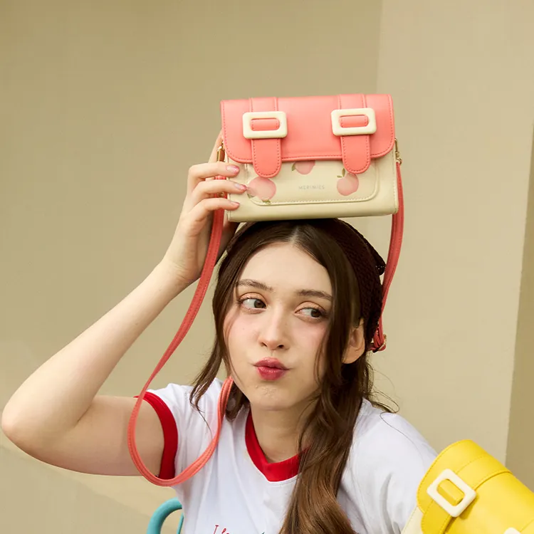 MERIMIES Artificial Leather Crossbody Bag, Shoulder Bag Regular Women's Peach Pink-5