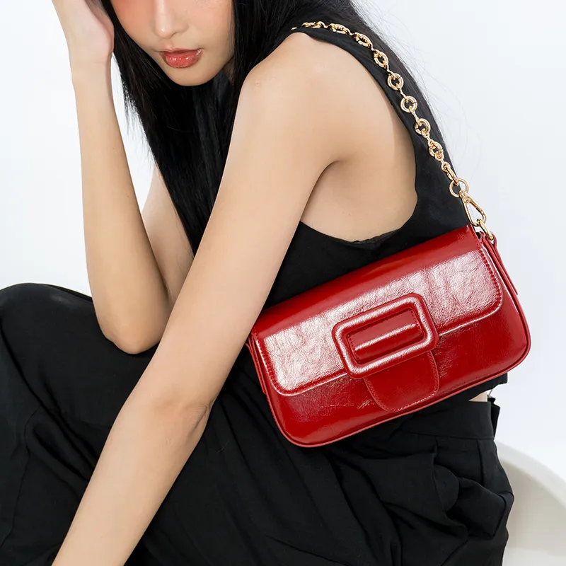 MERIMIES Artificial Leather Shoulder Bag, Handbag Women's Hot Red-4