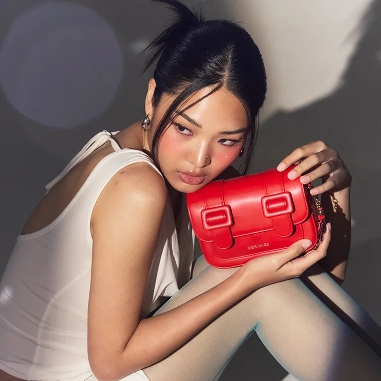 MERIMIES PU Satchel Bag, Shoulder Bag, Crossbody Bag Women's Dragon Chinese Red Passionate Chant Red-6