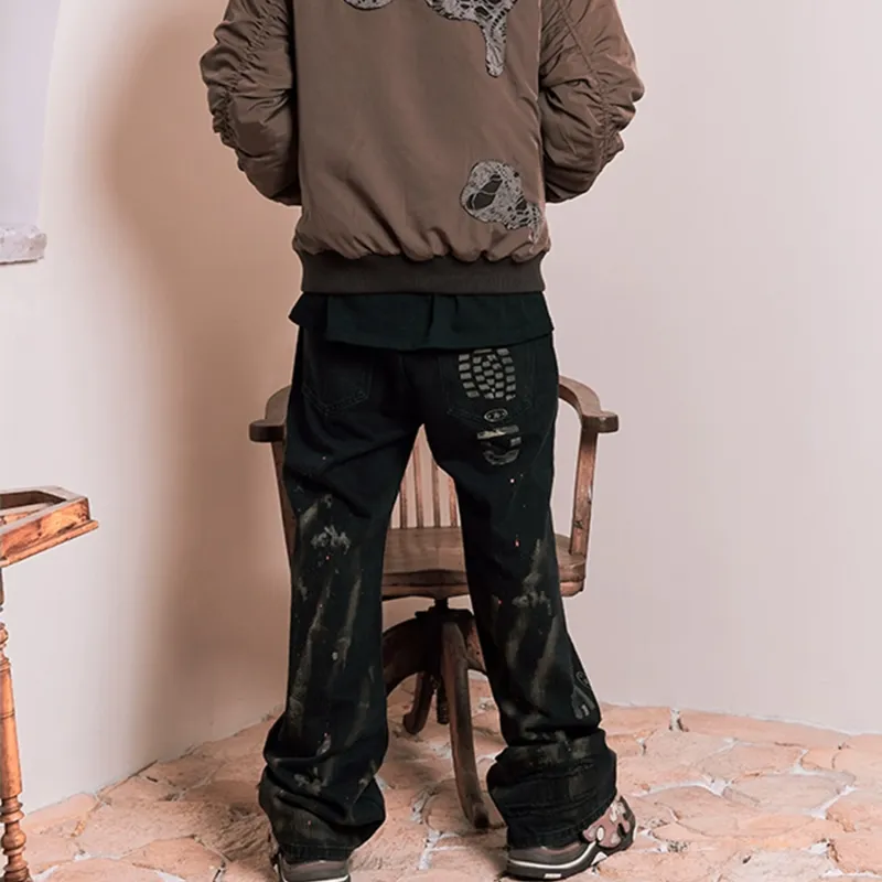 YADcrew Jeans Unisex Black-5