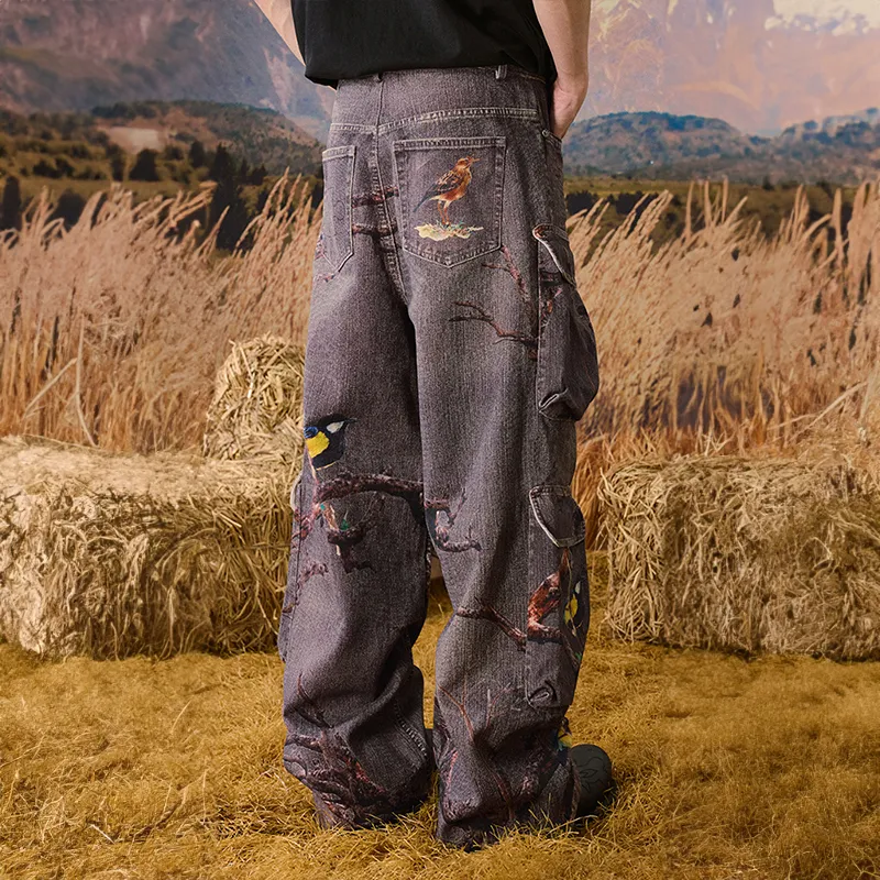 YADcrew Jeans Unisex Dark Purple-3