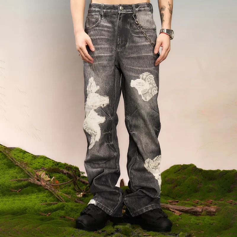 YADcrew Jeans Unisex Black-3