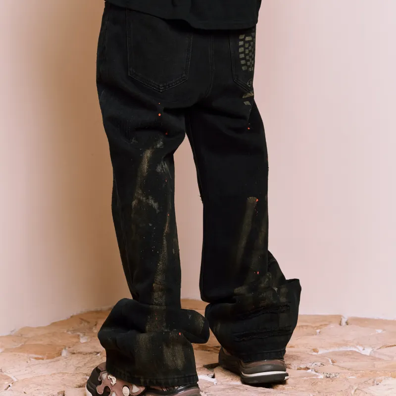 YADcrew Jeans Unisex Black-3