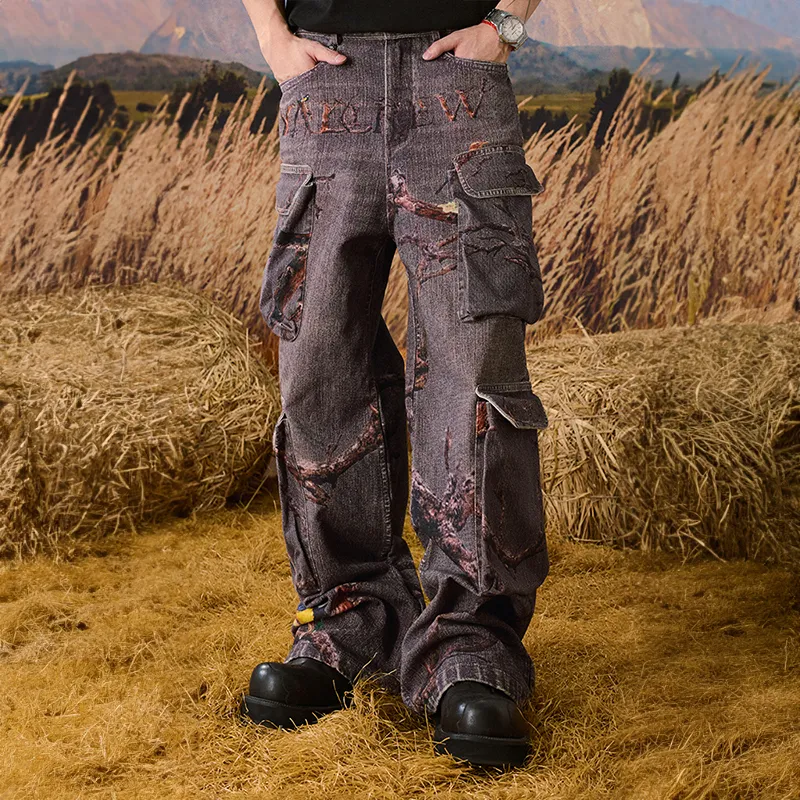YADcrew Jeans Unisex Dark Purple-5