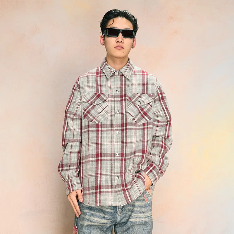 YADcrew Shirts Unisex Gray Red-6