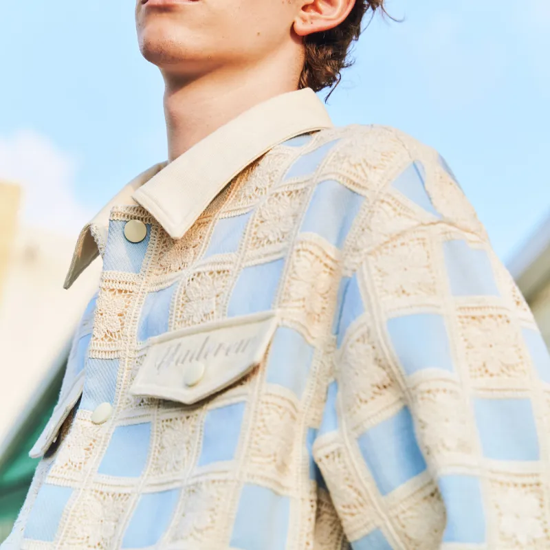 YADcrew Jackets Unisex Beige Blue-2