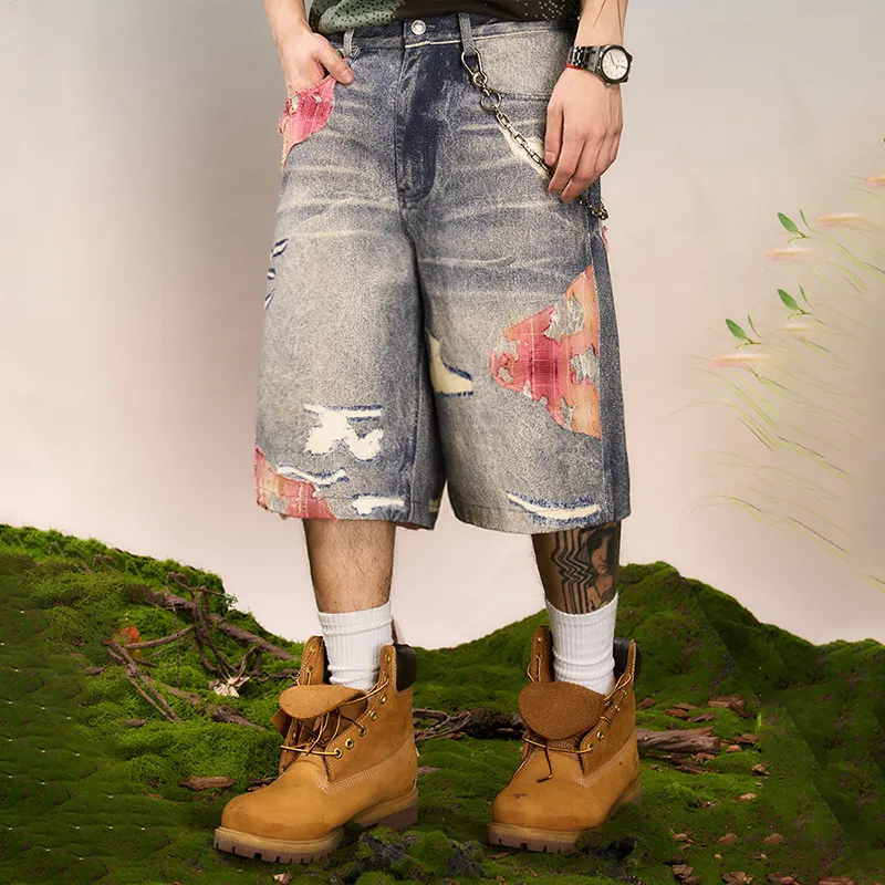 YADcrew Denim Shorts Unisex Blue-2
