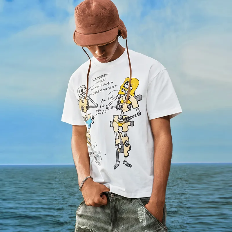 YADcrew T Shirts Men White-2