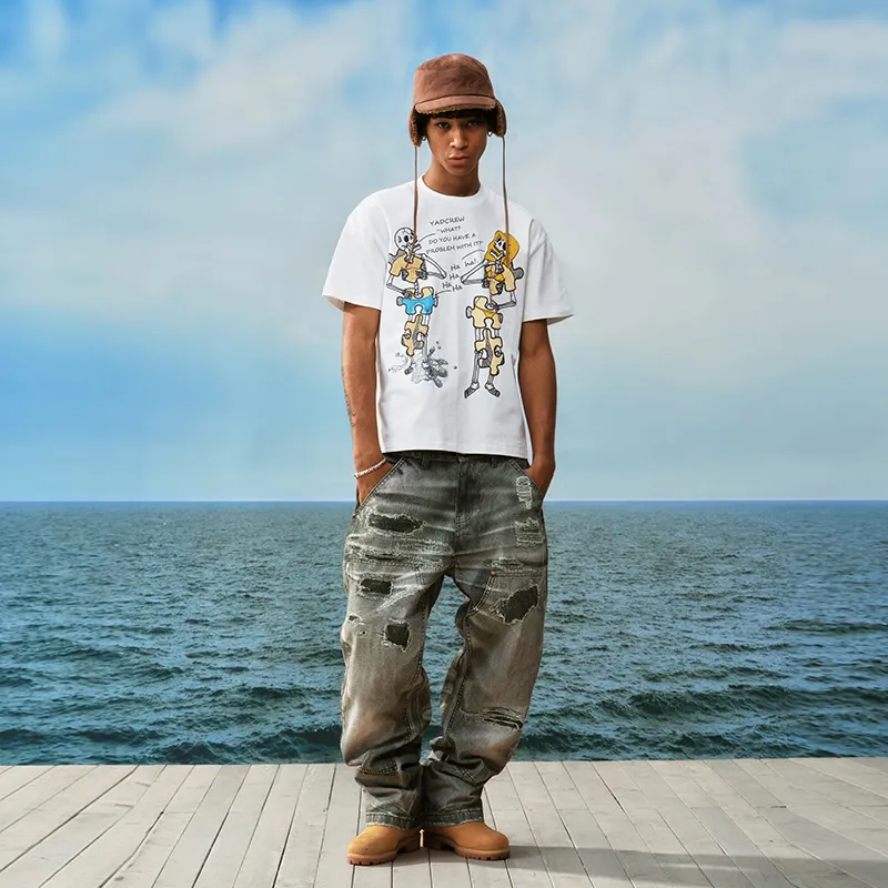 YADcrew T Shirts Men White-3