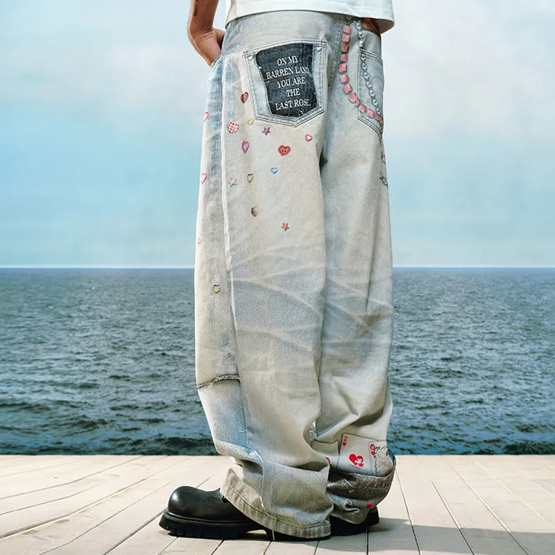 YADcrew Summer Jeans Unisex Blue-4