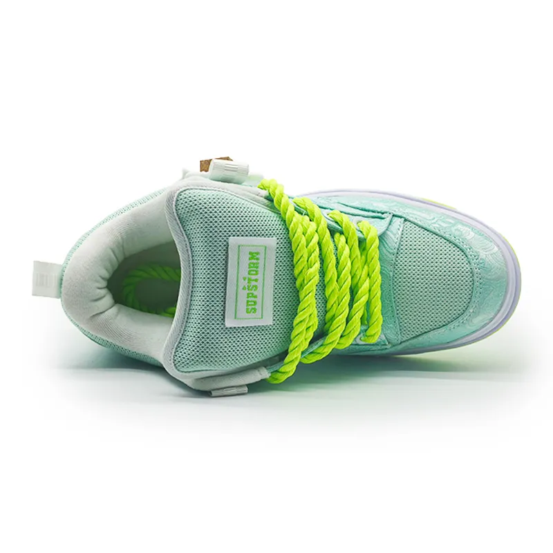 SUPSTORM Skateboard Shoes Unisex Low Top White/Green-6