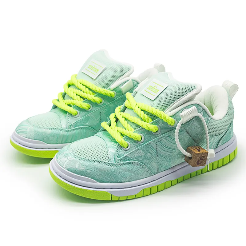 SUPSTORM Skateboard Shoes Unisex Low Top White/Green-2