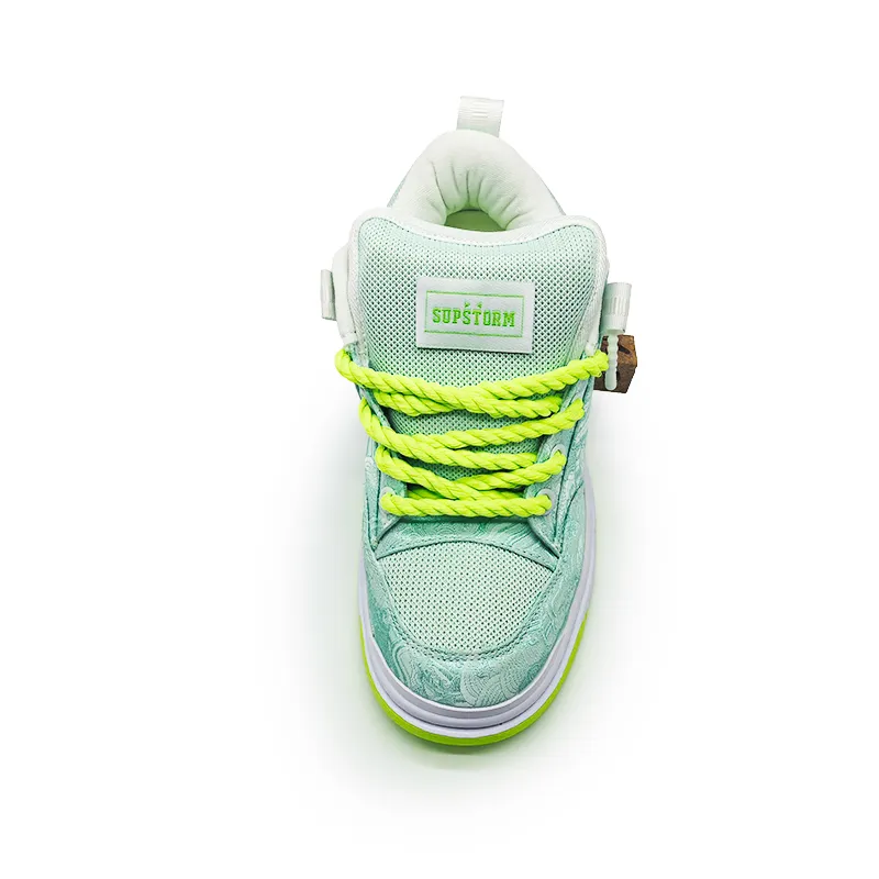 SUPSTORM Skateboard Shoes Unisex Low Top White/Green-5