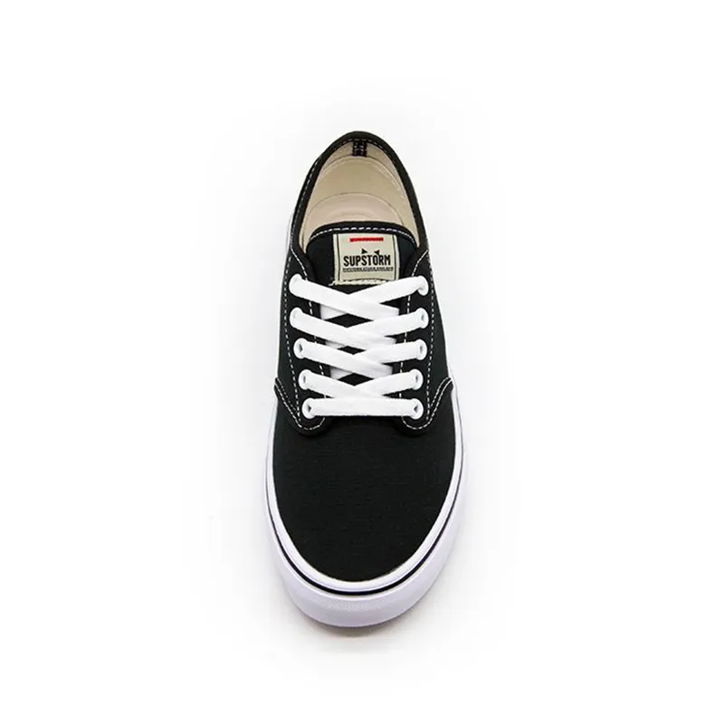 SUPSTORM Canvas Shoes Unisex Low Top Black-2