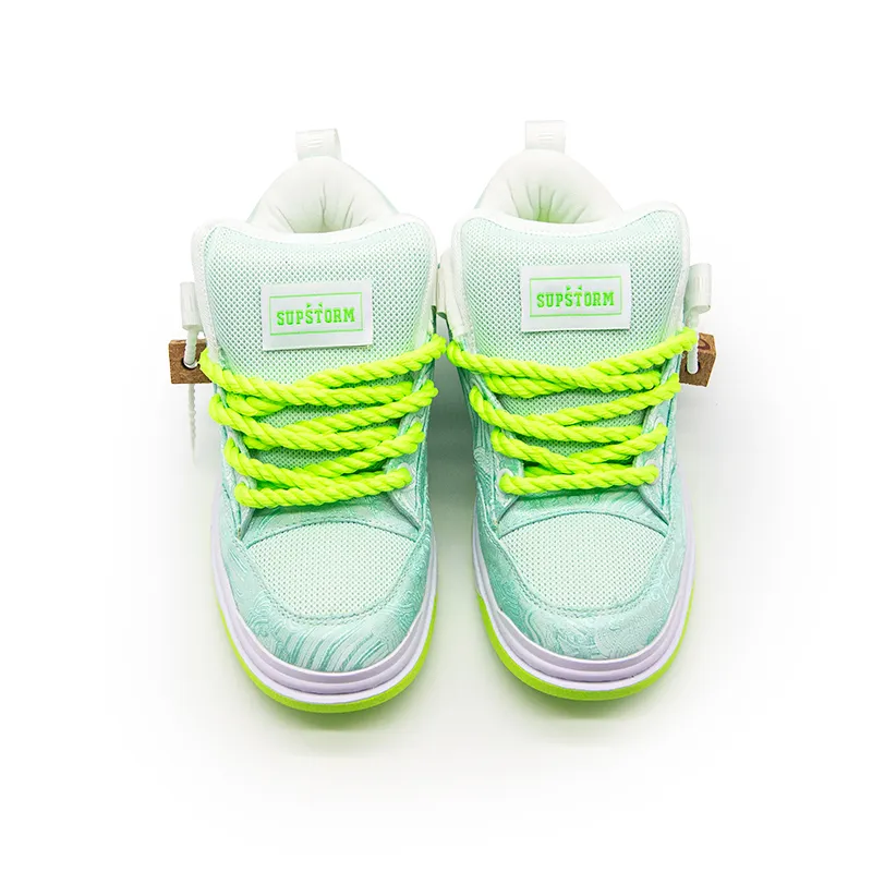 SUPSTORM Skateboard Shoes Unisex Low Top White/Green-1