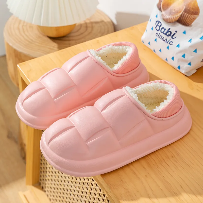 NingYi Waterproof Cotton Slippers With Home Plush Liner Slippers/Home Slippers For Fall And Winter-3
