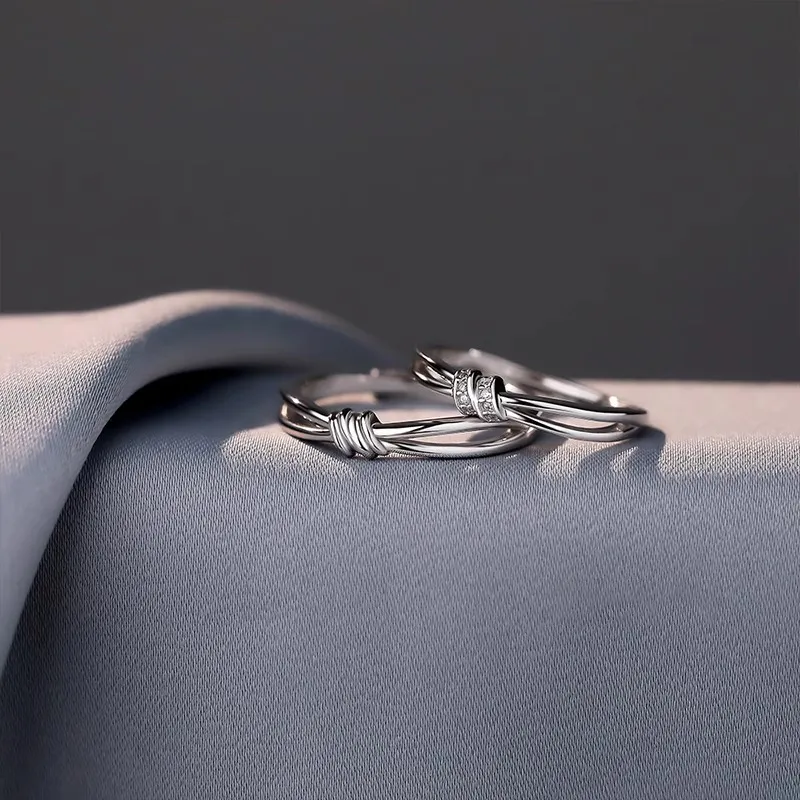 ONEKISS Zircon Couple Rings Women's-3