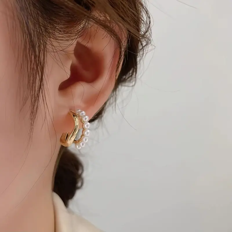 ONEKISS Gold Plated Copper Earrings Women's-4