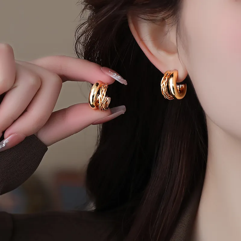 ONEKISS Gold Plated Copper Earrings Women's-10