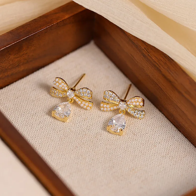 ONEKISS Gold Plated Copper Earrings Women's-6