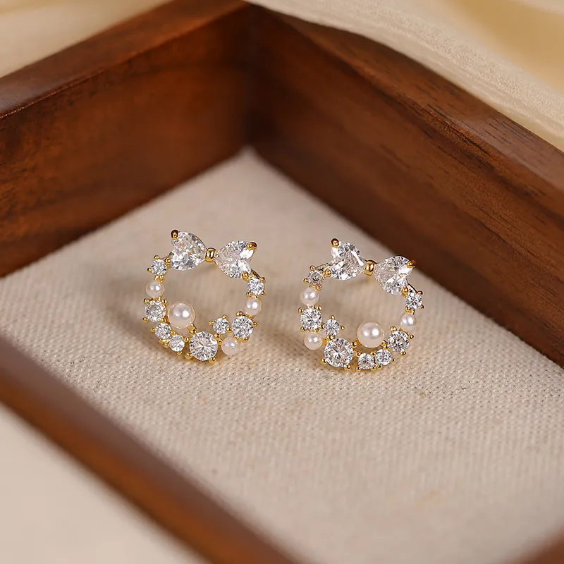 ONEKISS Gold Plated Copper Earrings Women's-4