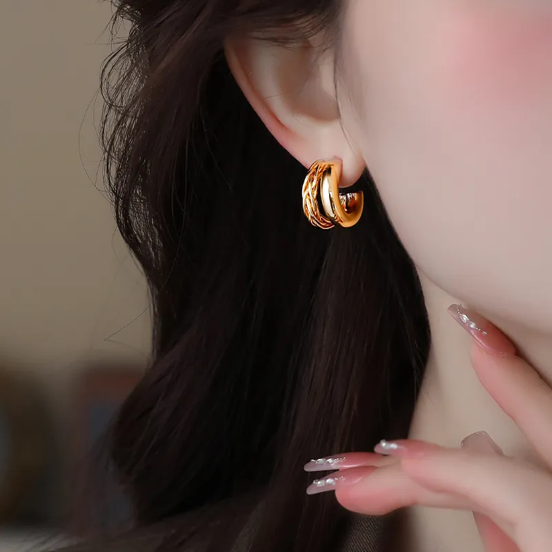 ONEKISS Gold Plated Copper Earrings Women's-9